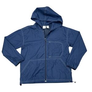 Actra Navy Blue Lightweight Hooded Windbreaker Jacket